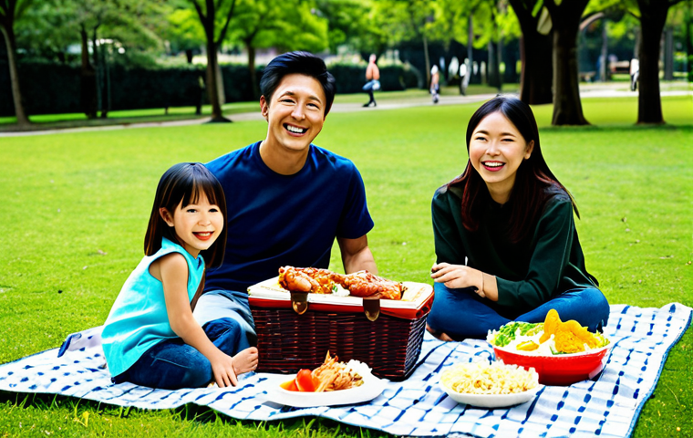 일본식 가정식 레시피 소개 - **Miso Soup at Dinner:** A family gathered around a wooden table, enjoying a meal featuring Miso Sou...
