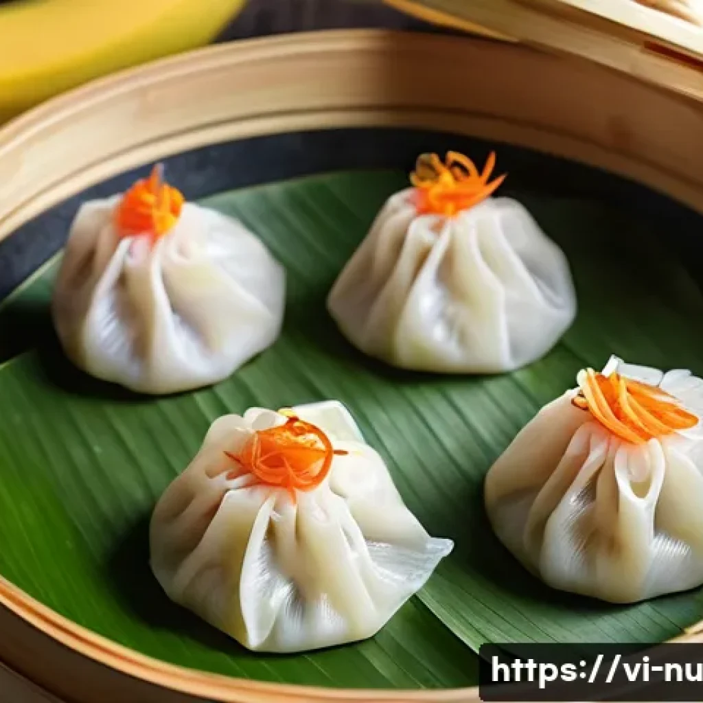 히말라야식 모모 요리법 - A close-up, highly detailed image of freshly made Himalayan momo dumplings arranged on a bamboo stea...